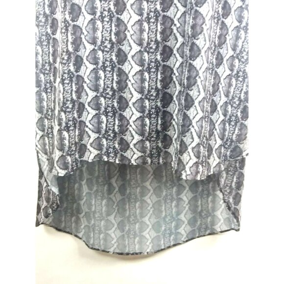 Rachel Roy Reptile Print Dress Tunic Small Chiffon Hi-Low Boho Casual Beach Trav - Picture 9 of 12